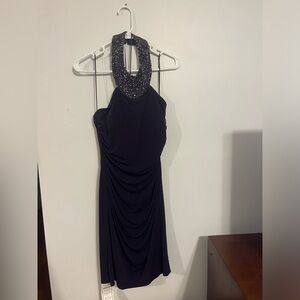 Halter jeweled cache dress